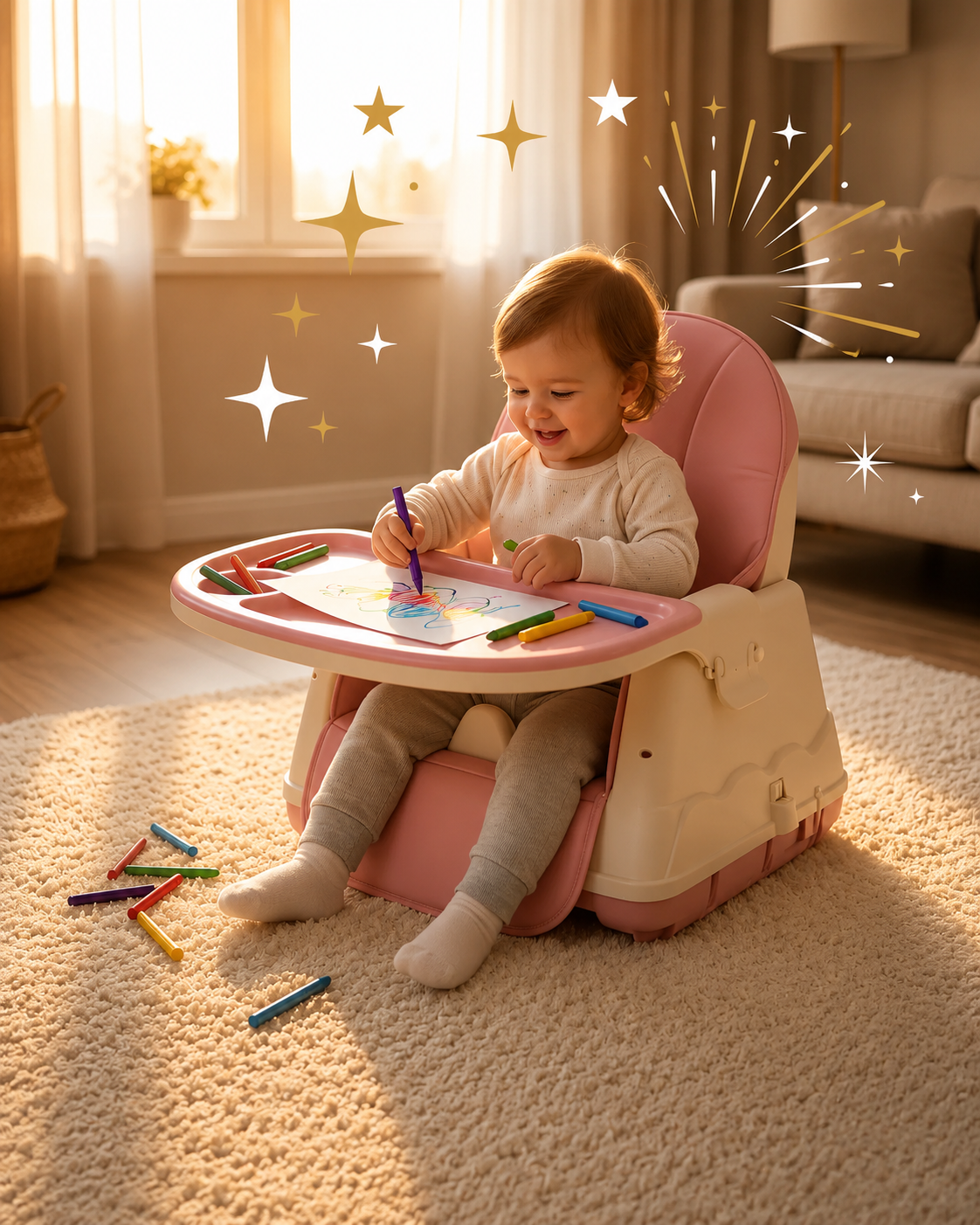 SILLA COMEDOR 4 EN 1 PARA BEBE